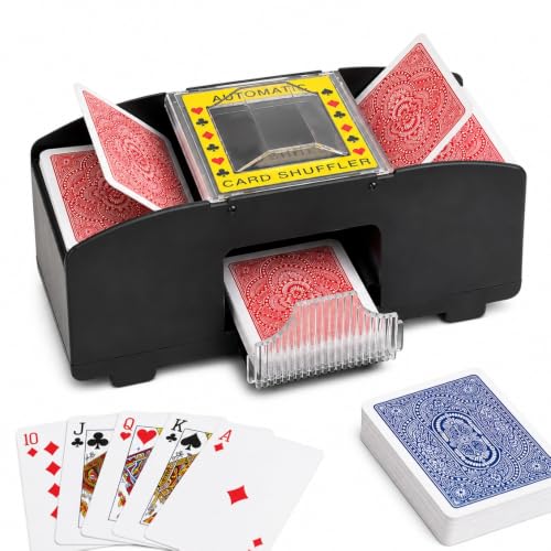 Shop-Story Mélangeur cartes automatique électrique 2 jeux noir