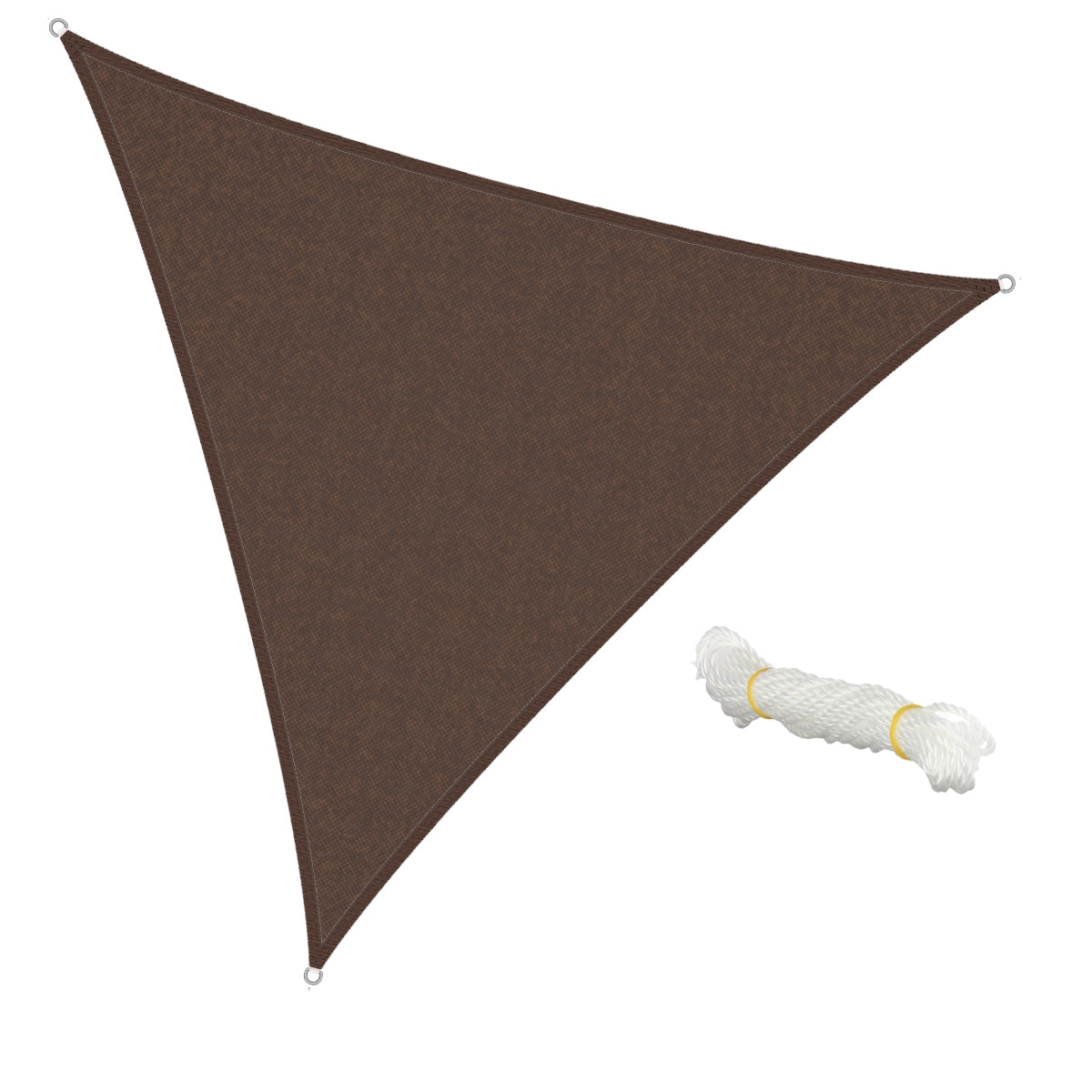 ECD Germany voile d’ombrage triangulaire 5x5x5 m marron HDPE