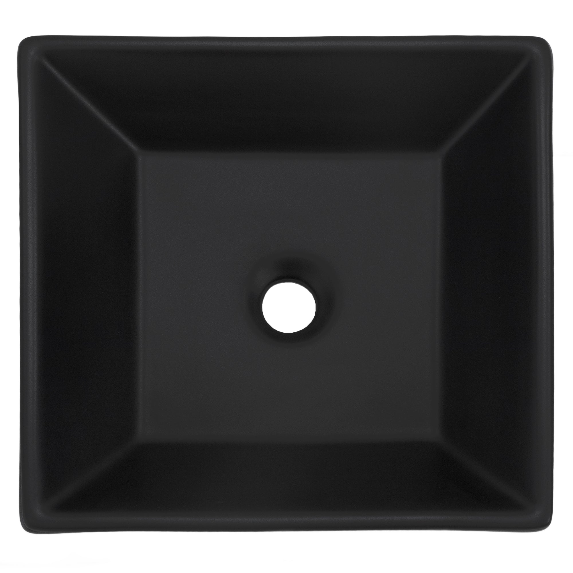 ML-Design vasque carrée noire 41x41 céramique + bonde