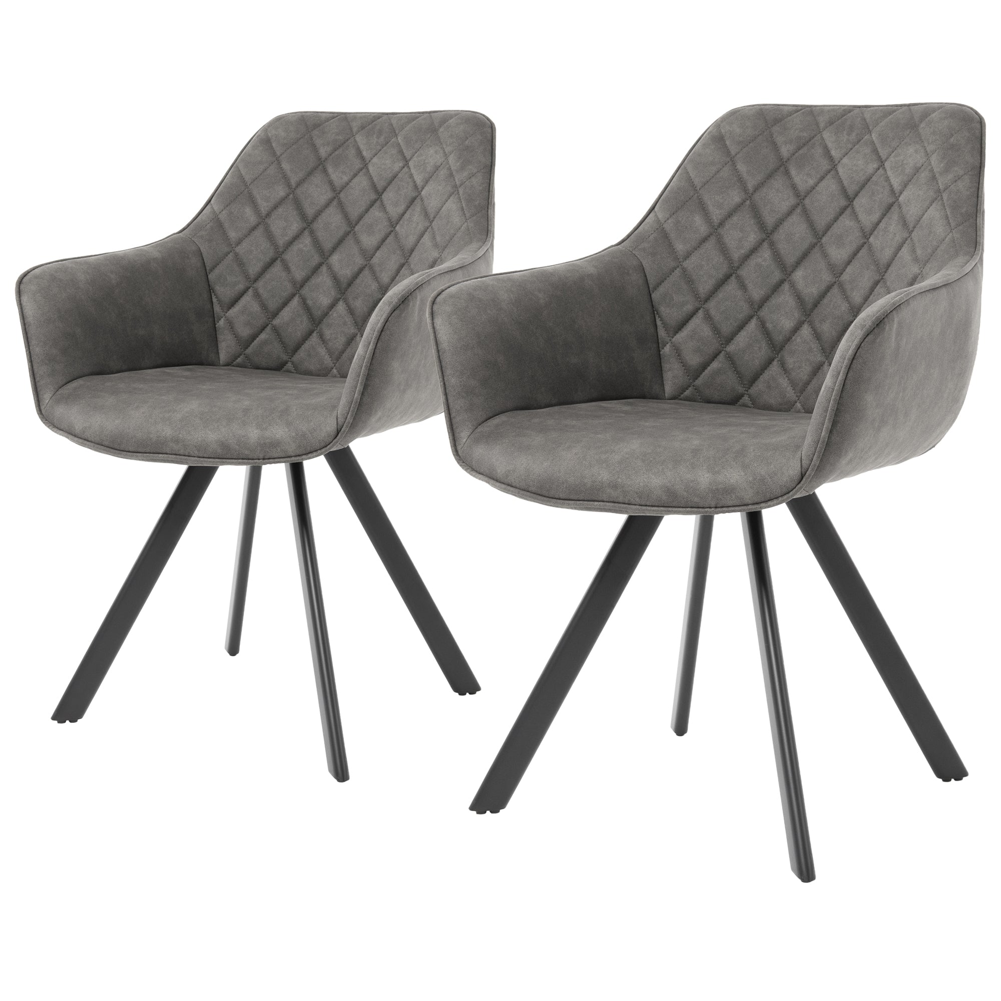 ECD Möbel chaise salle à manger marron lot 2 similicuir