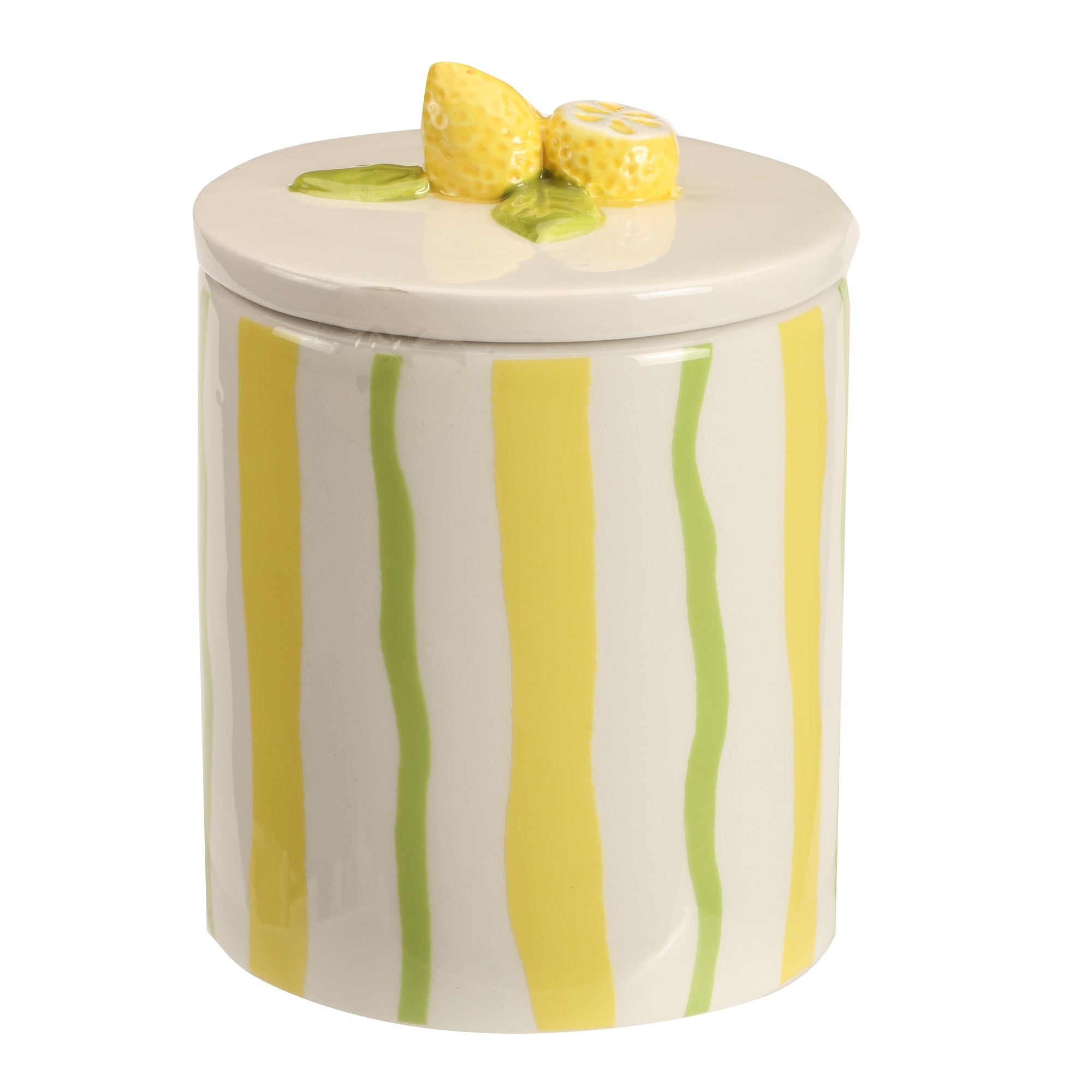 Stokomani Fruity pot céramique Fruits jaune 10x10x13 cm