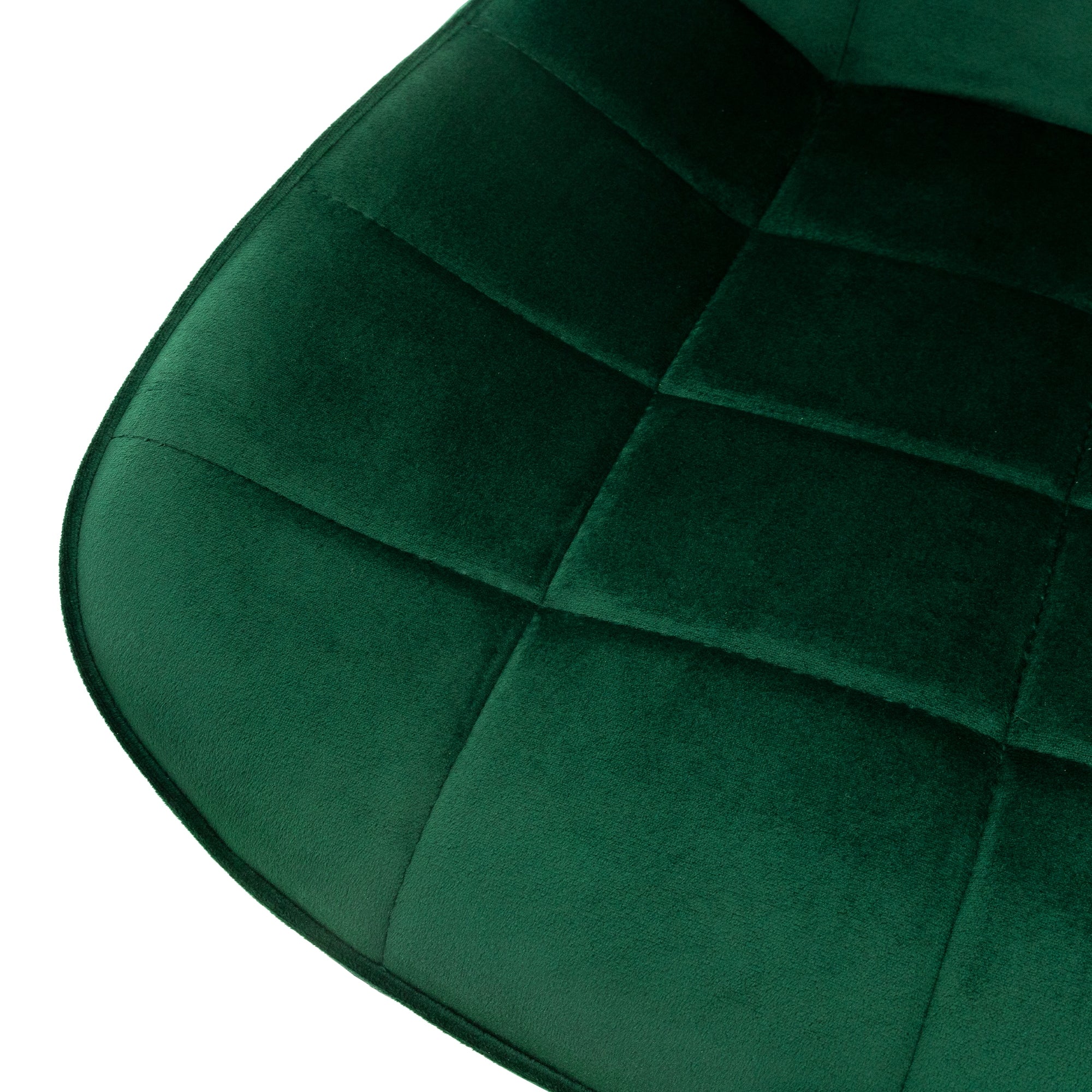 ECD Germany Möbel chaise bureau velours vert à roulettes
