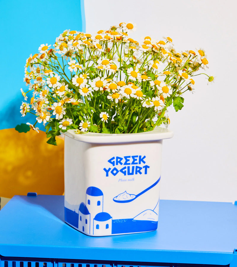 L'avant gardiste vase pot yaourt grec minimaliste blanc