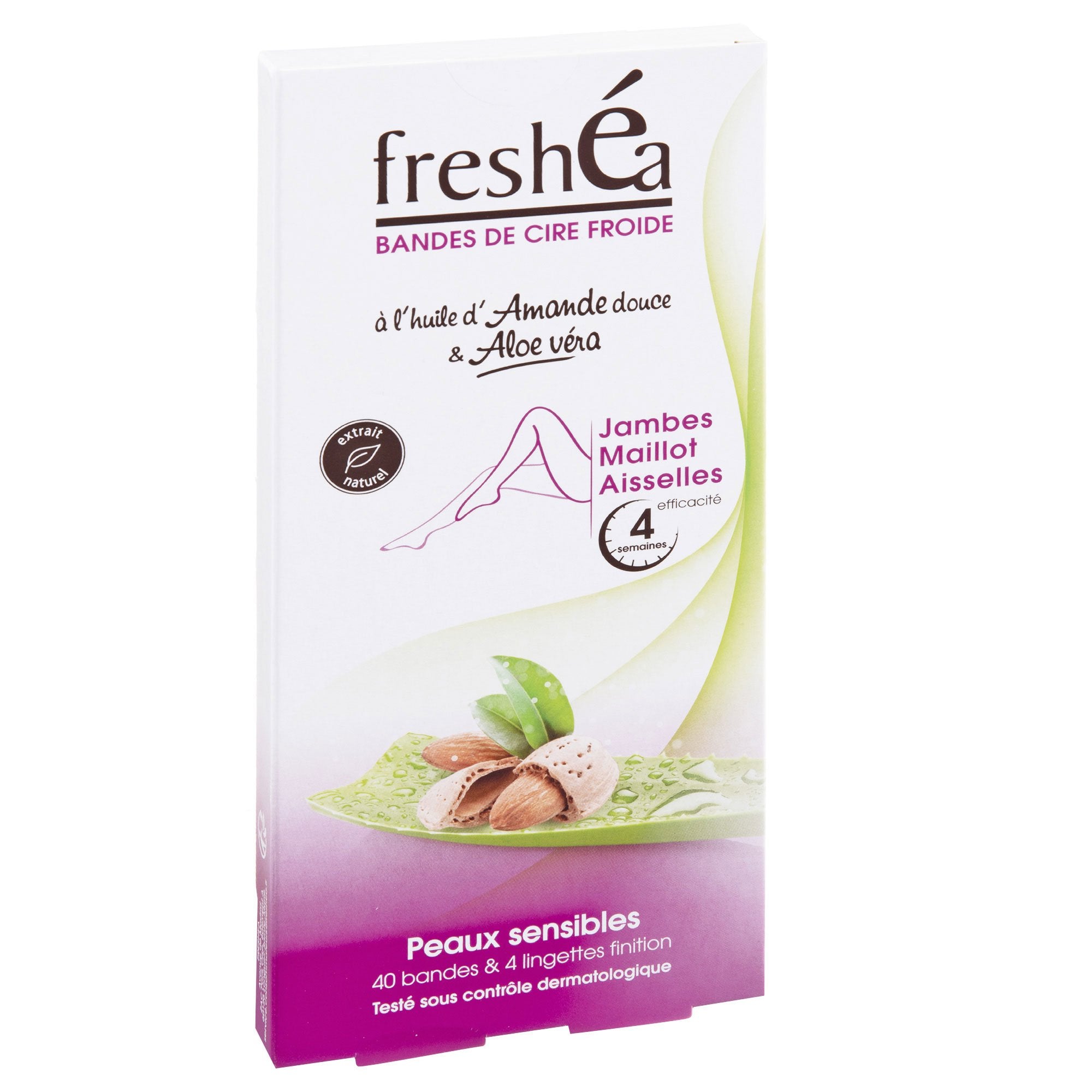 Freshea Kit 40 bandes épilatoires corps cire froide