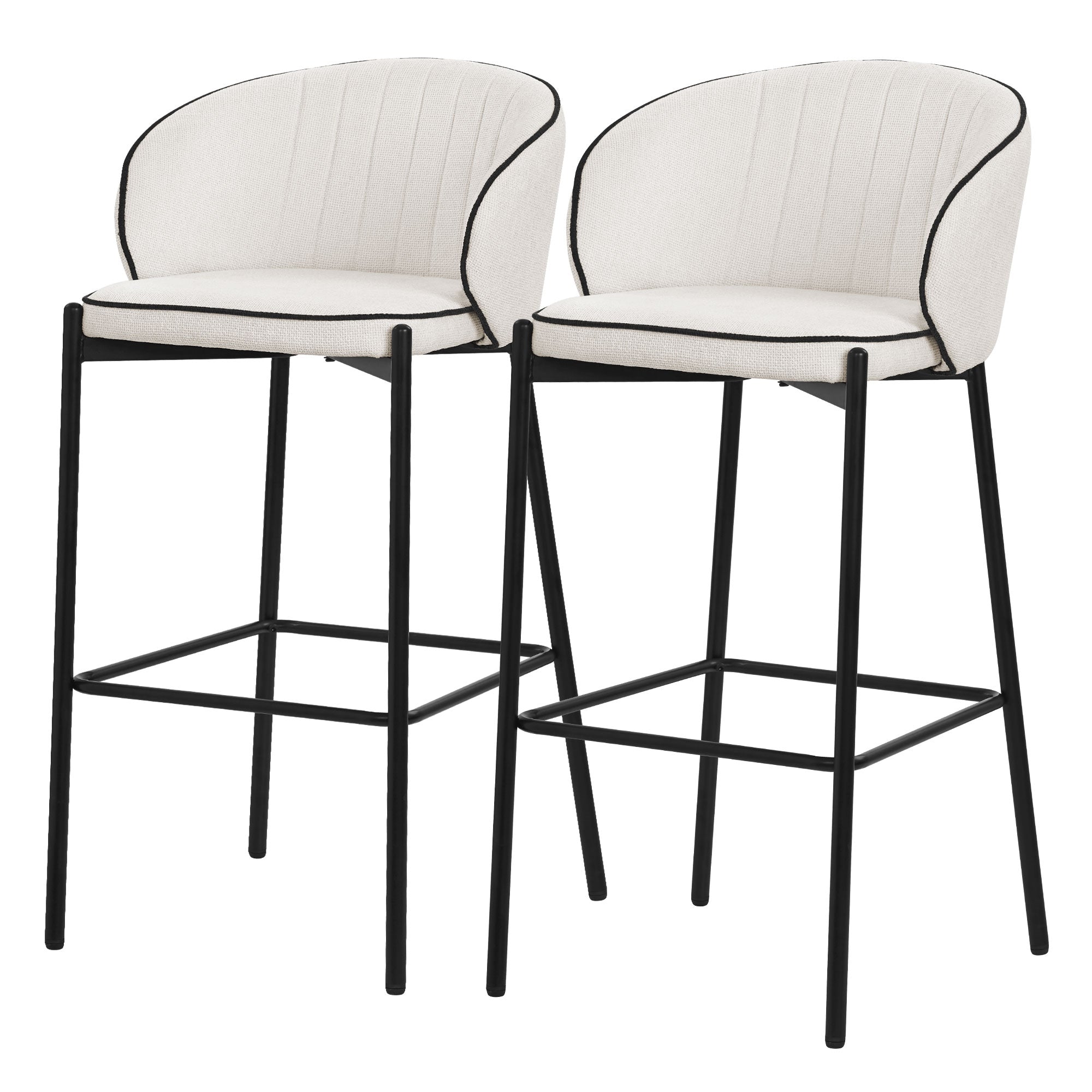 ECD Germany Möbel tabouret bar tissu anthracite lot de 2