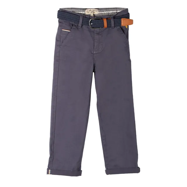 Stokomani Mode Pantalon chino ceinture pantalon enfant bleu 08A