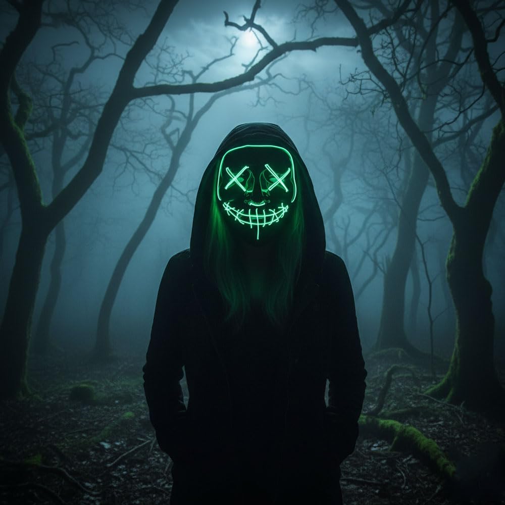 Shop-Story Loisirs Masque LED Nightmare Vert Halloween