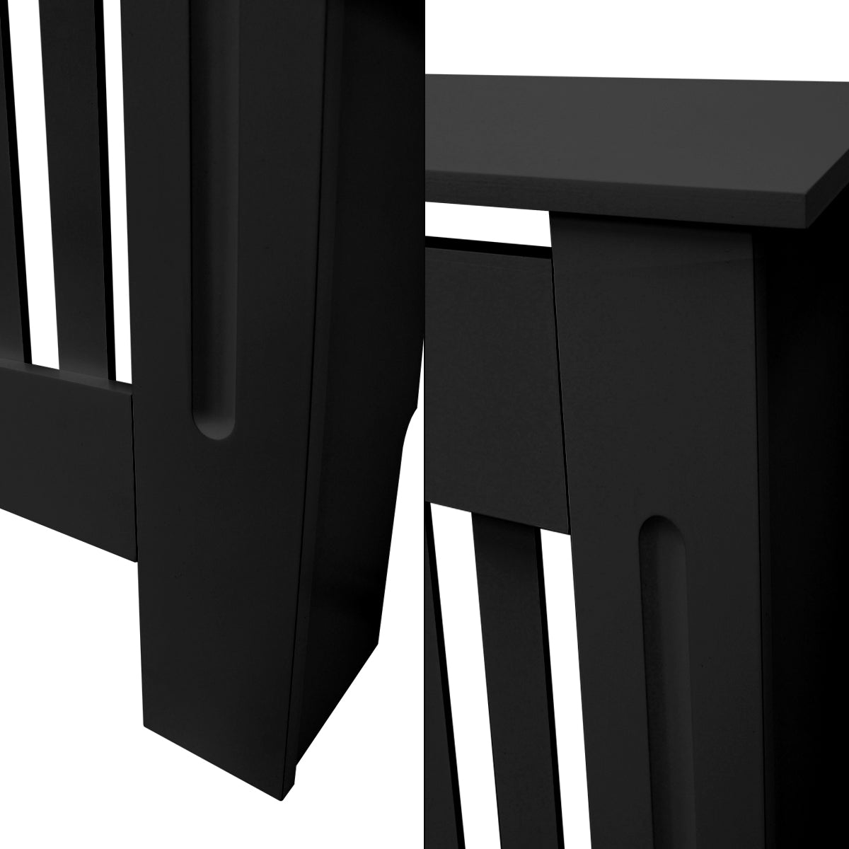 ECD Germany Heizungen cache-radiateur noir 152x19x82 cm MDF