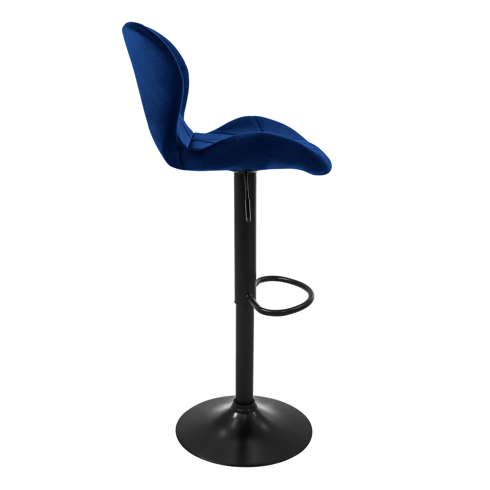 ECD Germany Möbel Tabouret Bar Bleu Velours Lot 2 Réglable