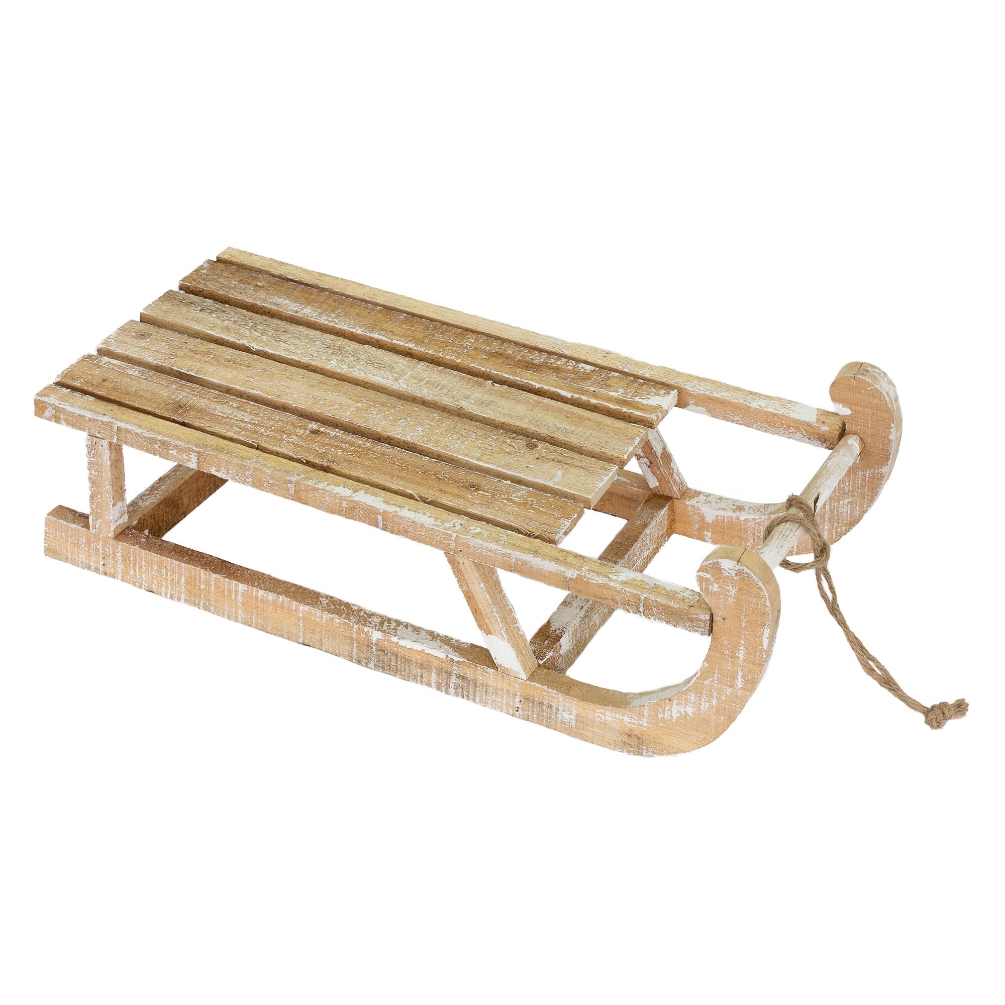 ECD Germany traîneau déco Noël bois marron 50,5 cm LED