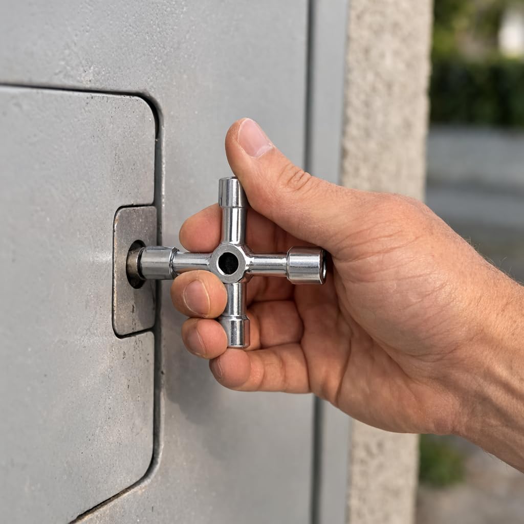 GEKO Clé universelle 4 voies alliage armoire technique