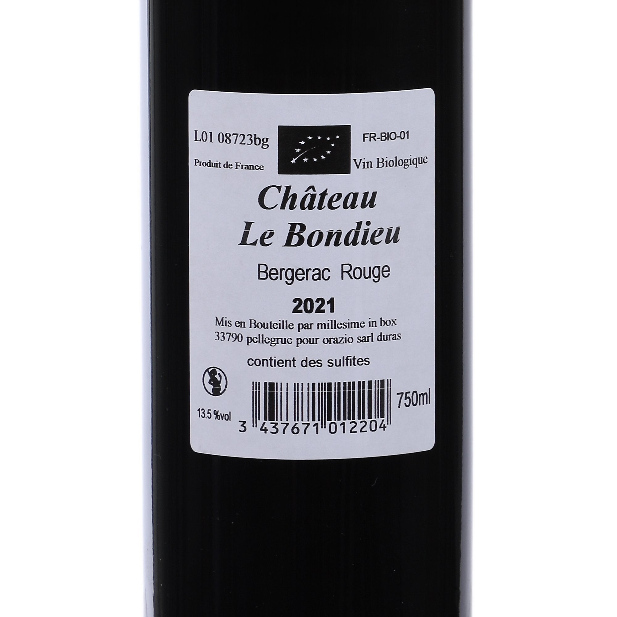 Château Le Bon Dieu Bergerac 2021 vin rouge bio 13,5%
