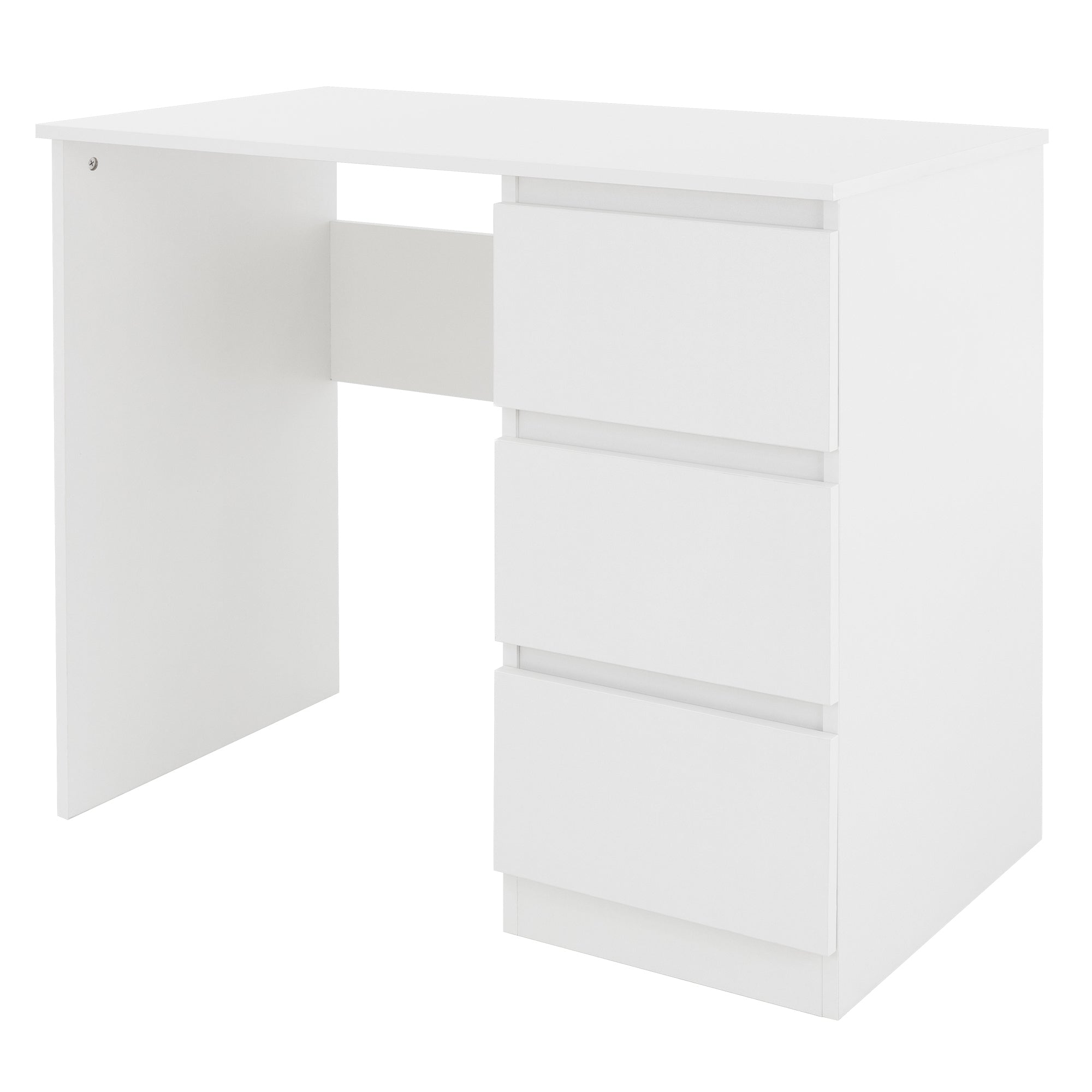 ECD Germany Möbel Bureau 3 tiroirs chêne 90 cm