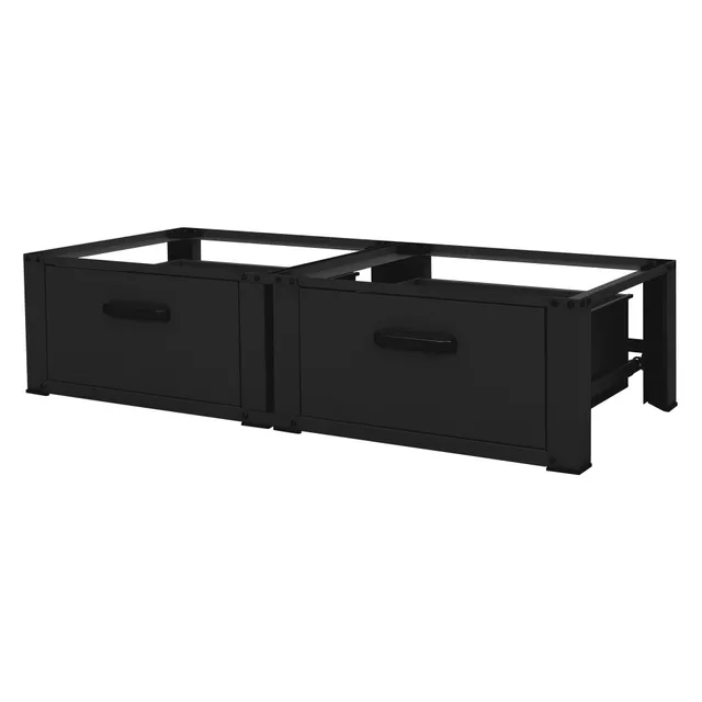 ECD Germany socle machine à laver acier noir avec tiroir lot de 2
