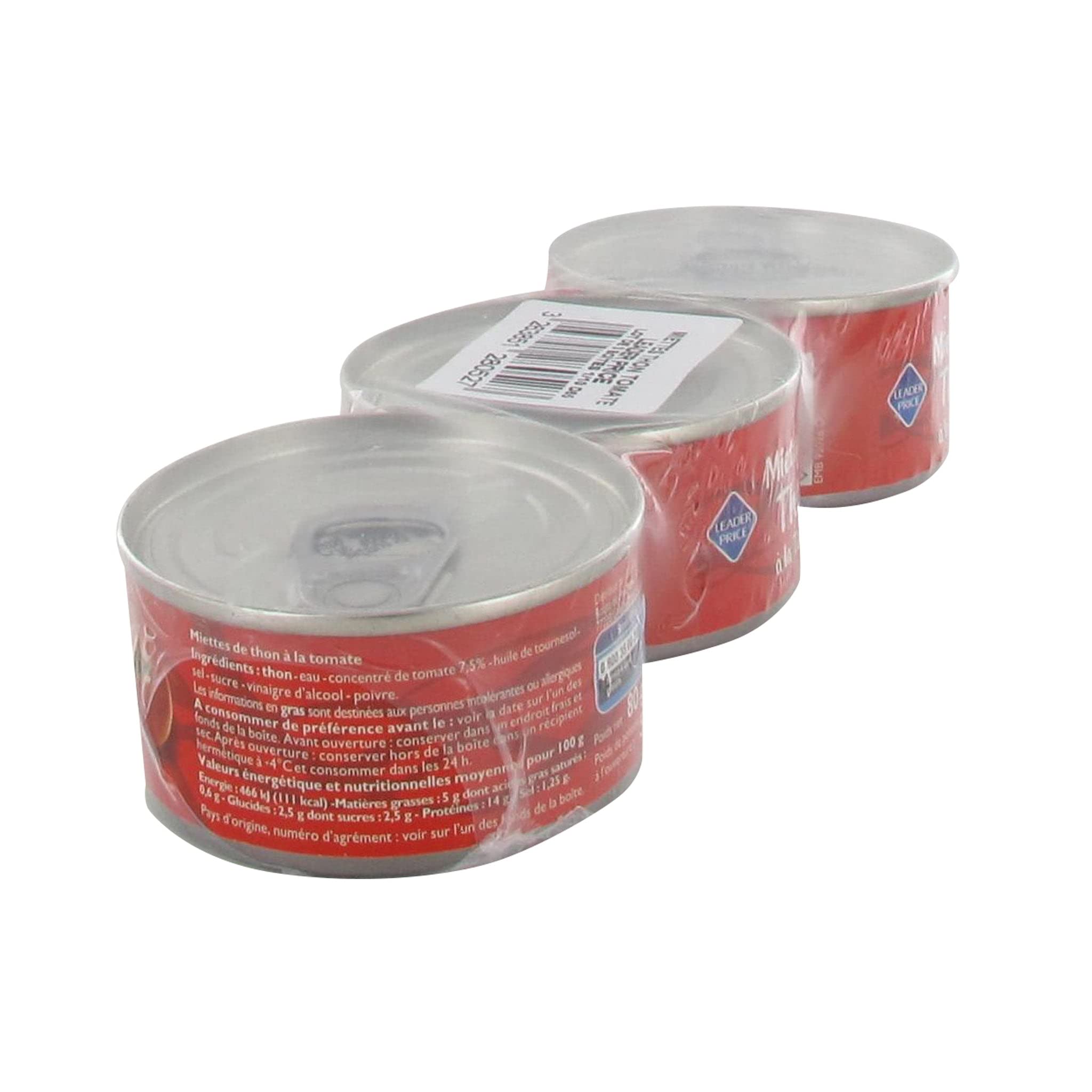Leader Price miettes de thon à la tomate 240 g conserve