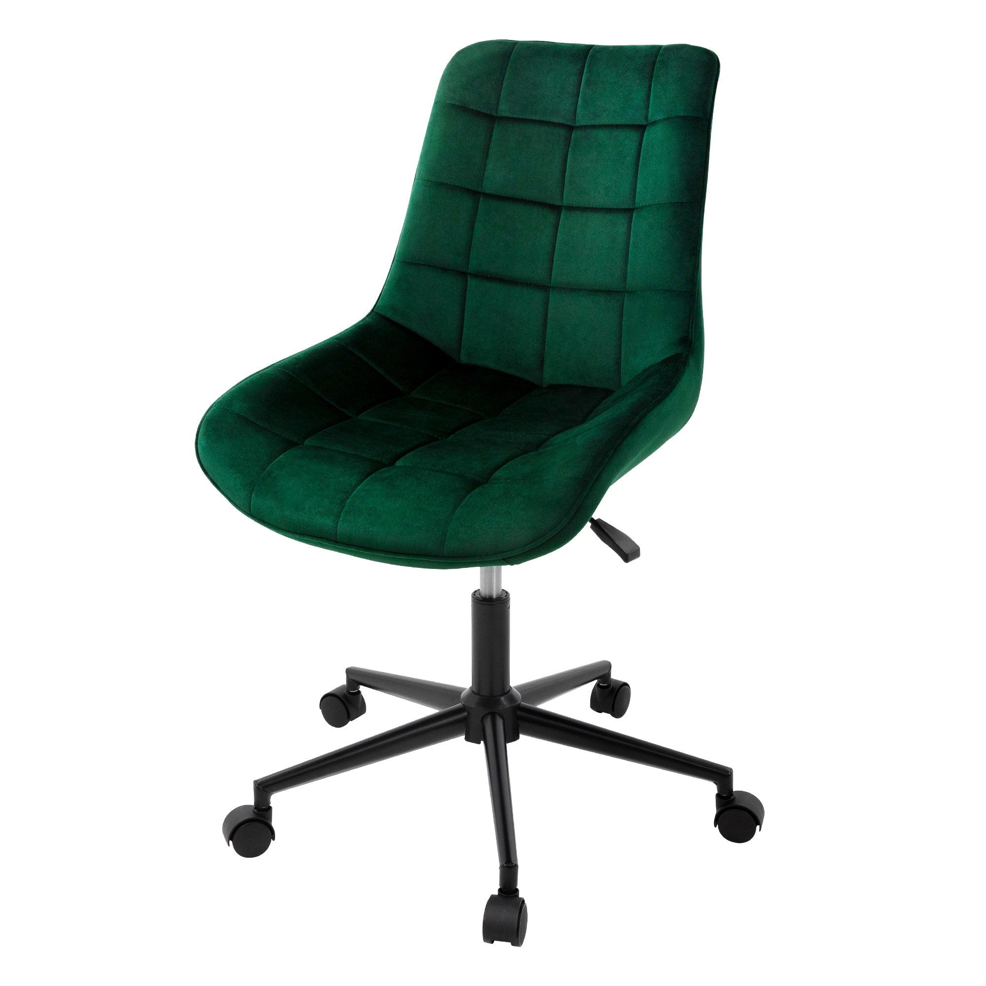 ECD Germany fauteuil bureau velours gris à roulettes