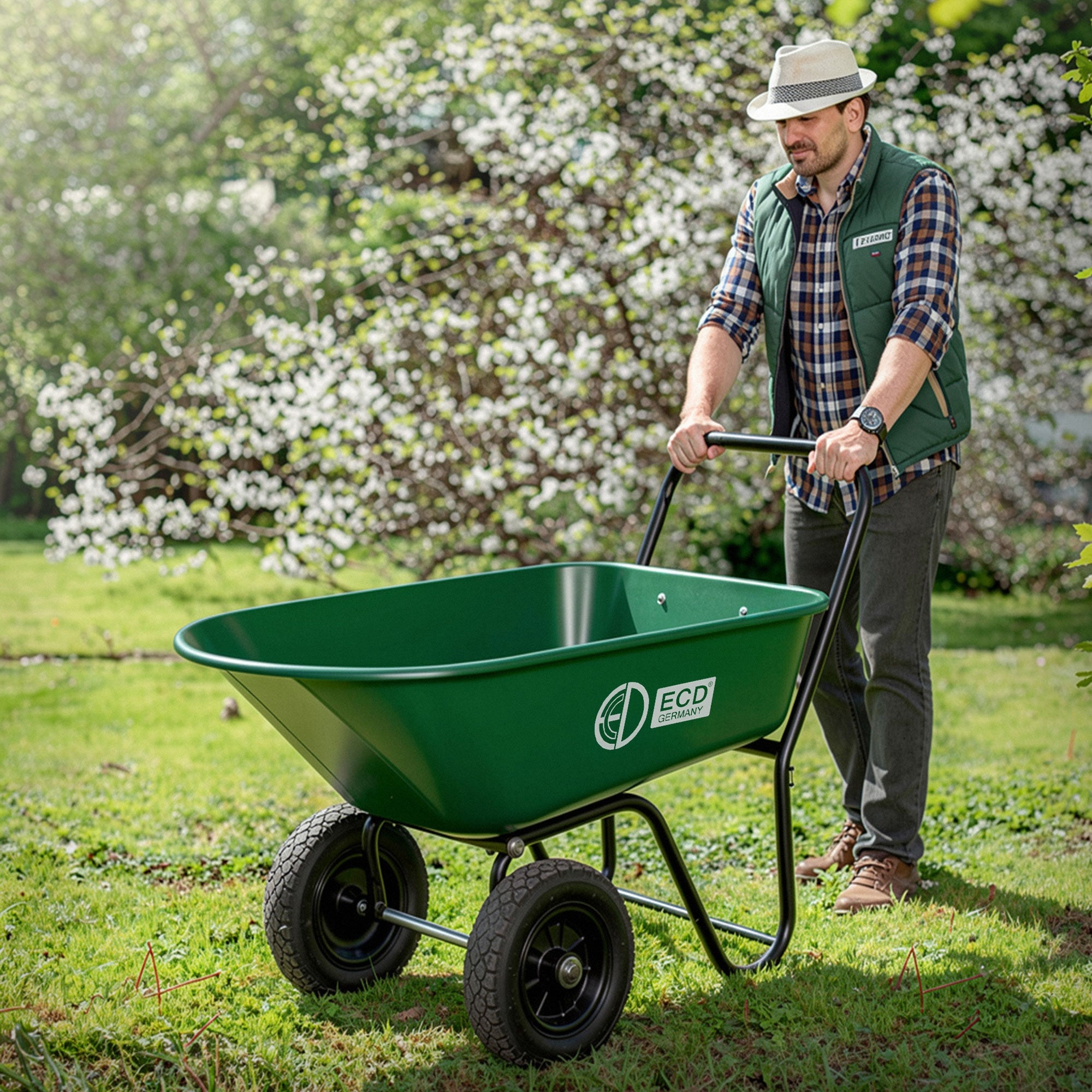 ECD Germany Garten chariot jardin 78L basculant 100 kg