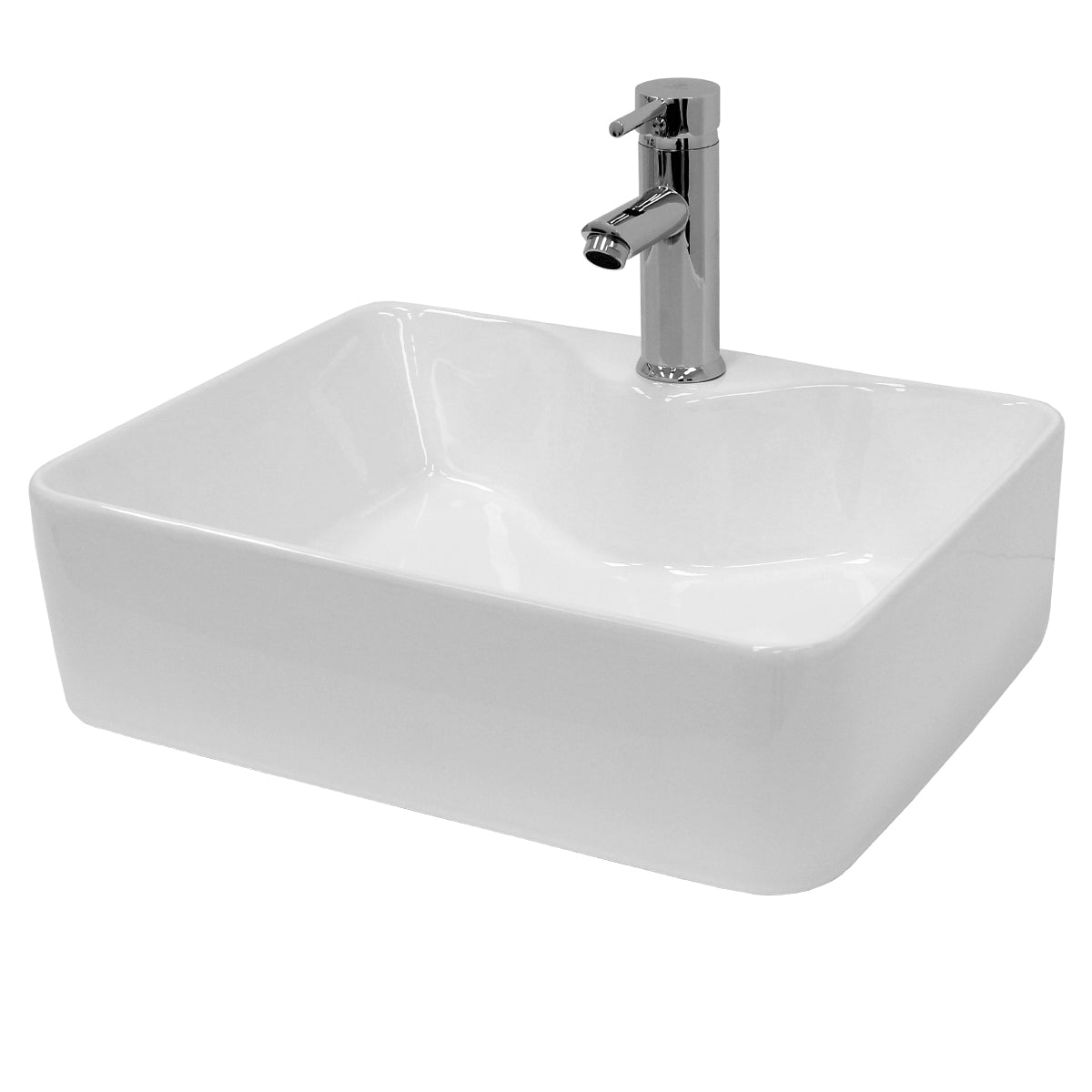 LuxeBath vasque à poser 48x38x14 cm céramique blanche bonde