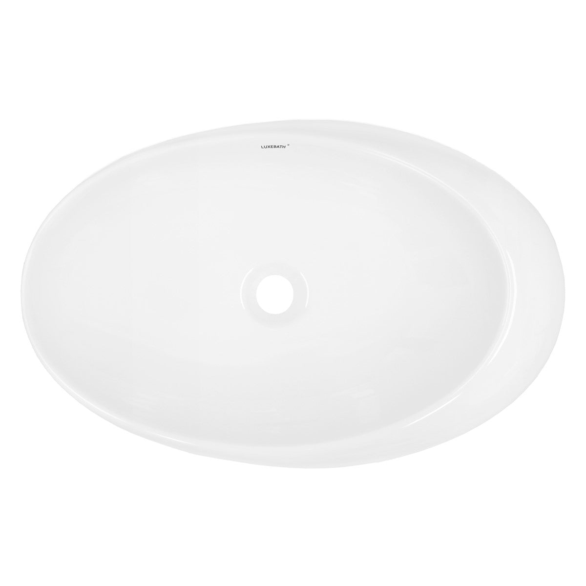 LuxeBath vasque ovale céramique blanche 585 mm sans vidage