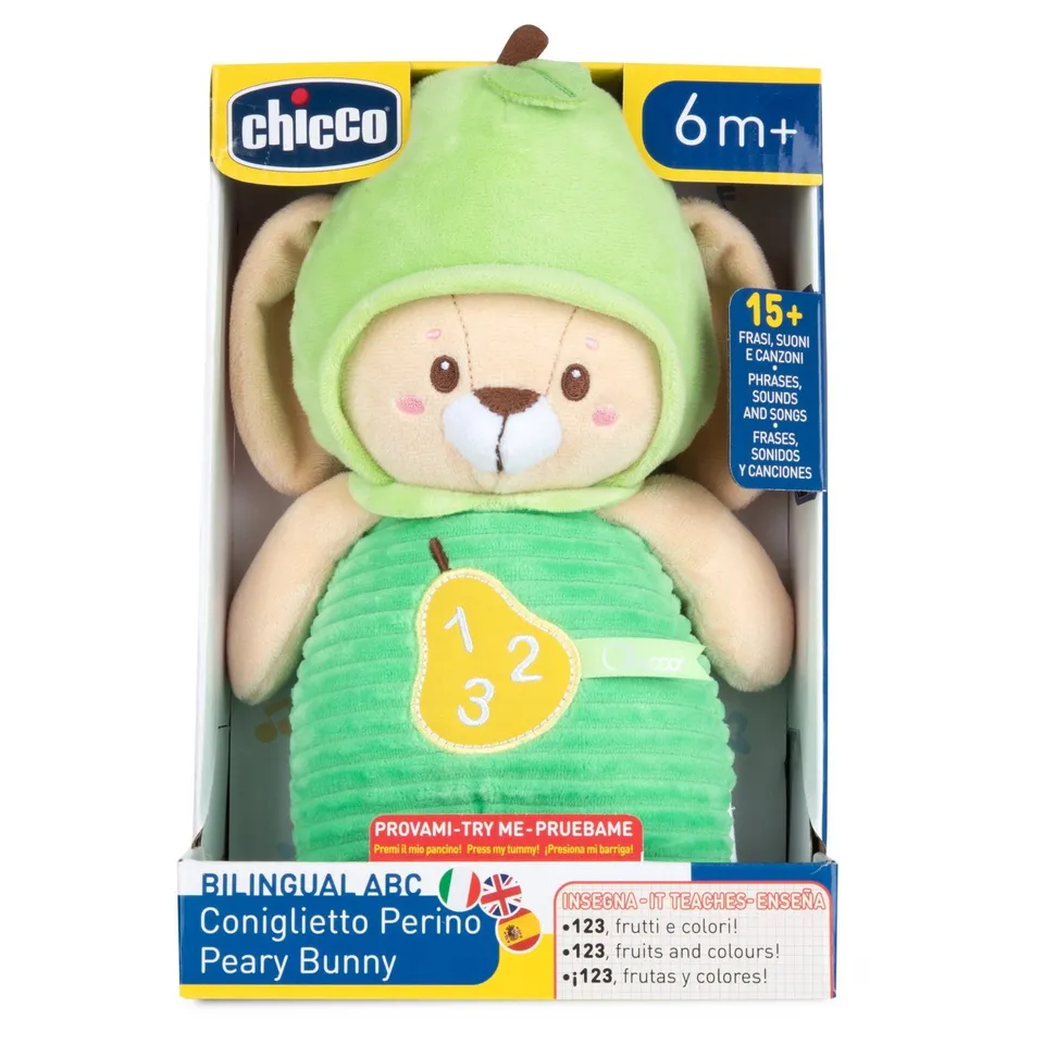 Stokomani Peary le lapin bilingue peluche interactive 0-24 mois