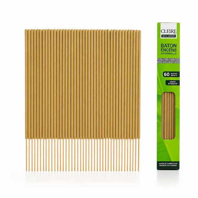 Shop-Story Maison encens géant citronnelle 60 bâtons 40 cm anti-moustique