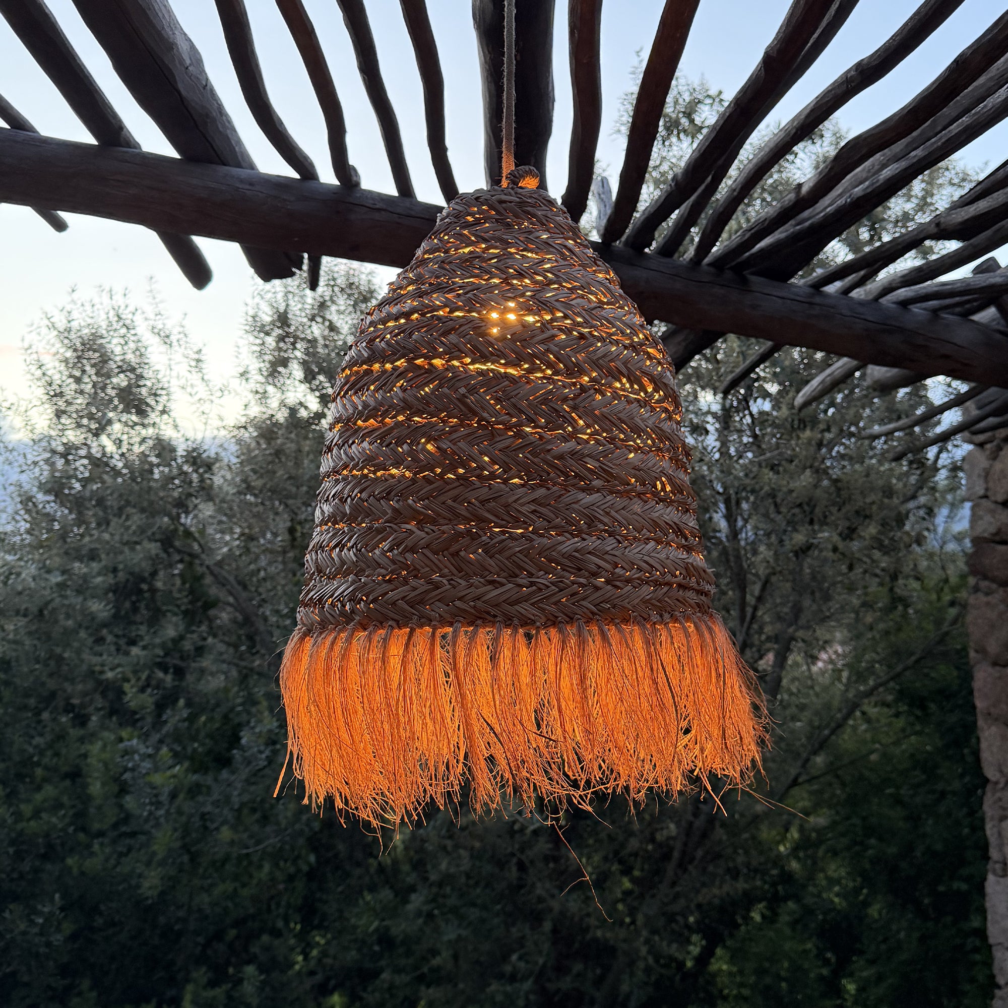 Red Deco Anafi H47cm abat-jour jonc de mer bohème E27
