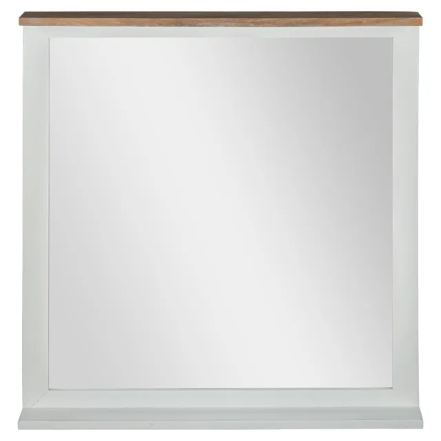 WOMO-Design Miroir mural bois manguier 80x76 blanc/naturel