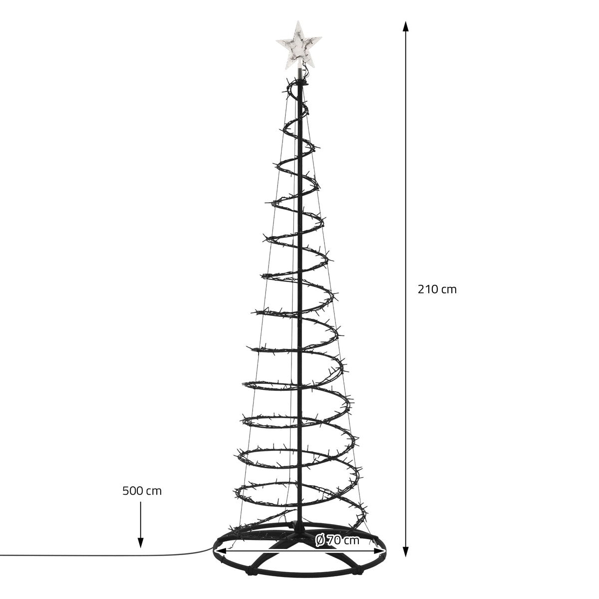 ECD Germany sapin de Noël LED 210 cm 756 blanc chaud