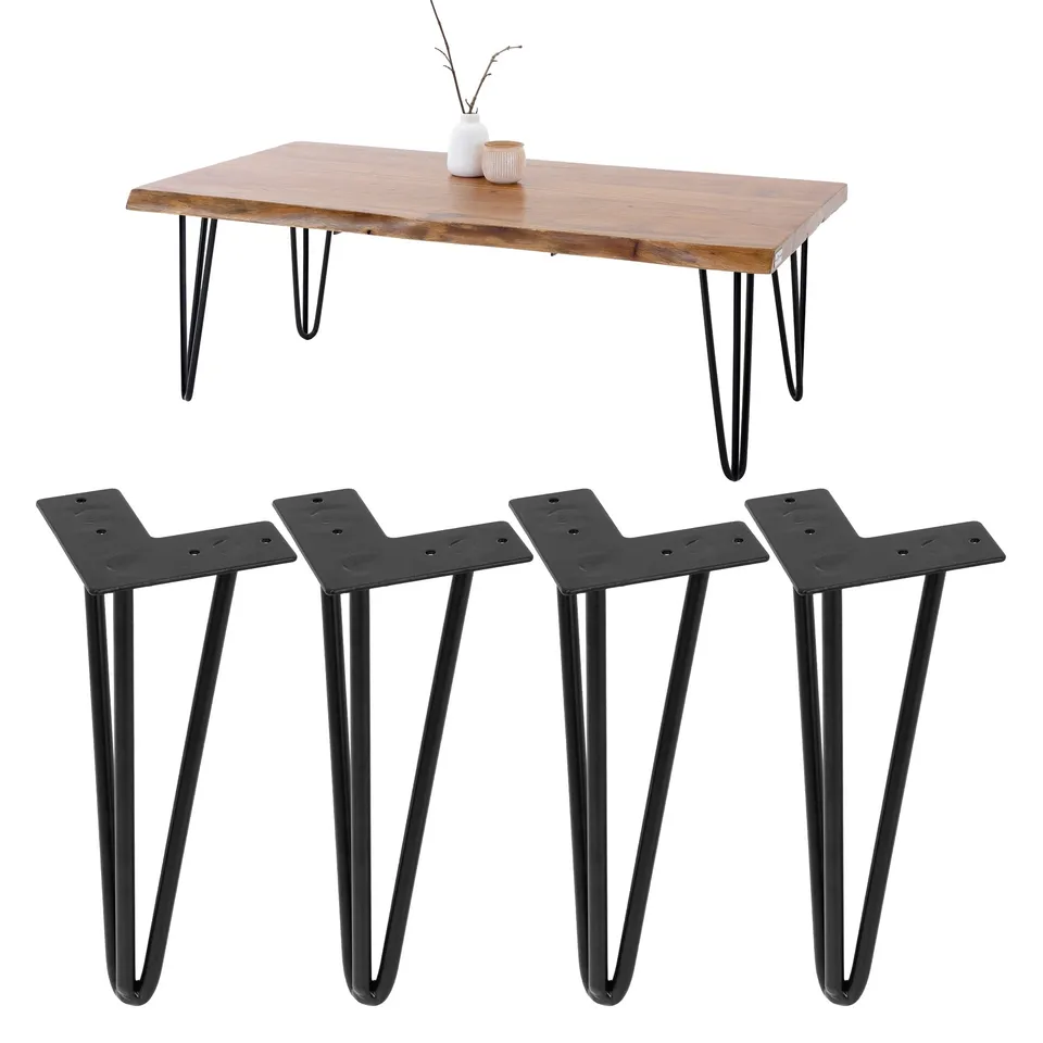 ECD Germany Möbel ML-Design pieds de table noir 71 cm acier