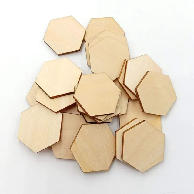 Milisten Art & Crafts 50 Hexagones bois brut Taille 9