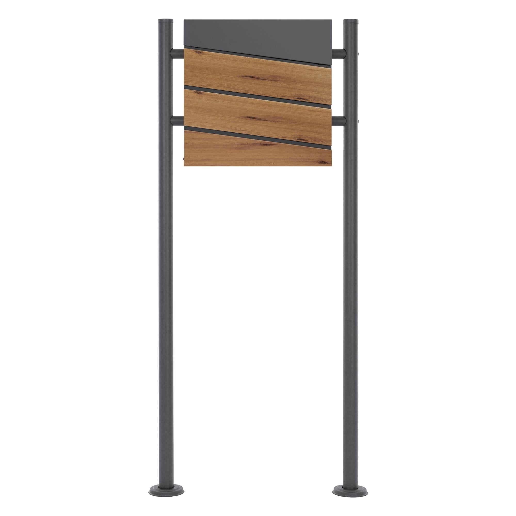 ECD Germany Bauen 120cm boîte aux lettres sur pied marbre noir
