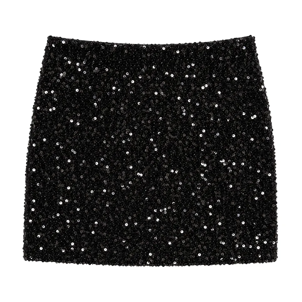 Stokomani Mode Jupe en sequin noir sequins taille 36-42