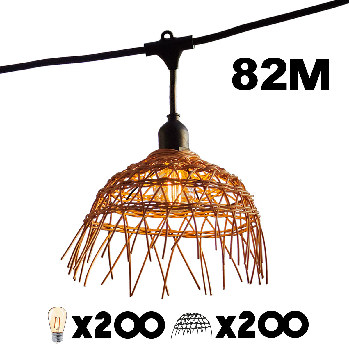 Red Deco Hawaii Light 82m guirlande lumineuse 200 LED bohème