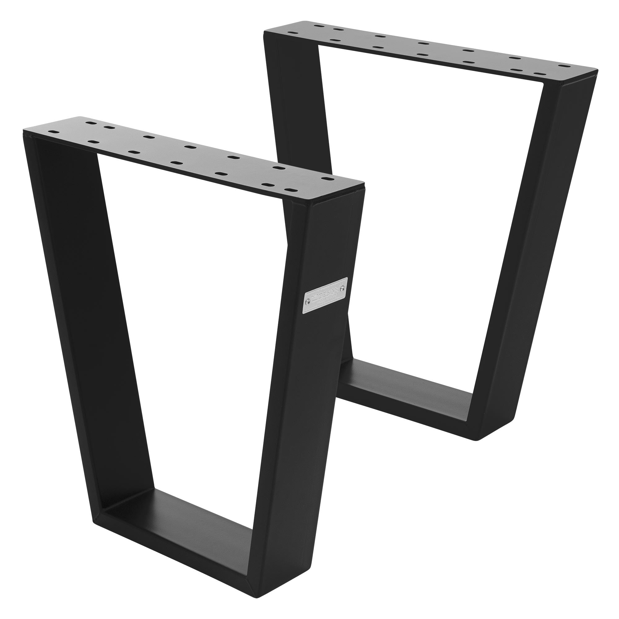 ECD Germany Möbel pieds de table acier noir V lot 2 75x72 cm