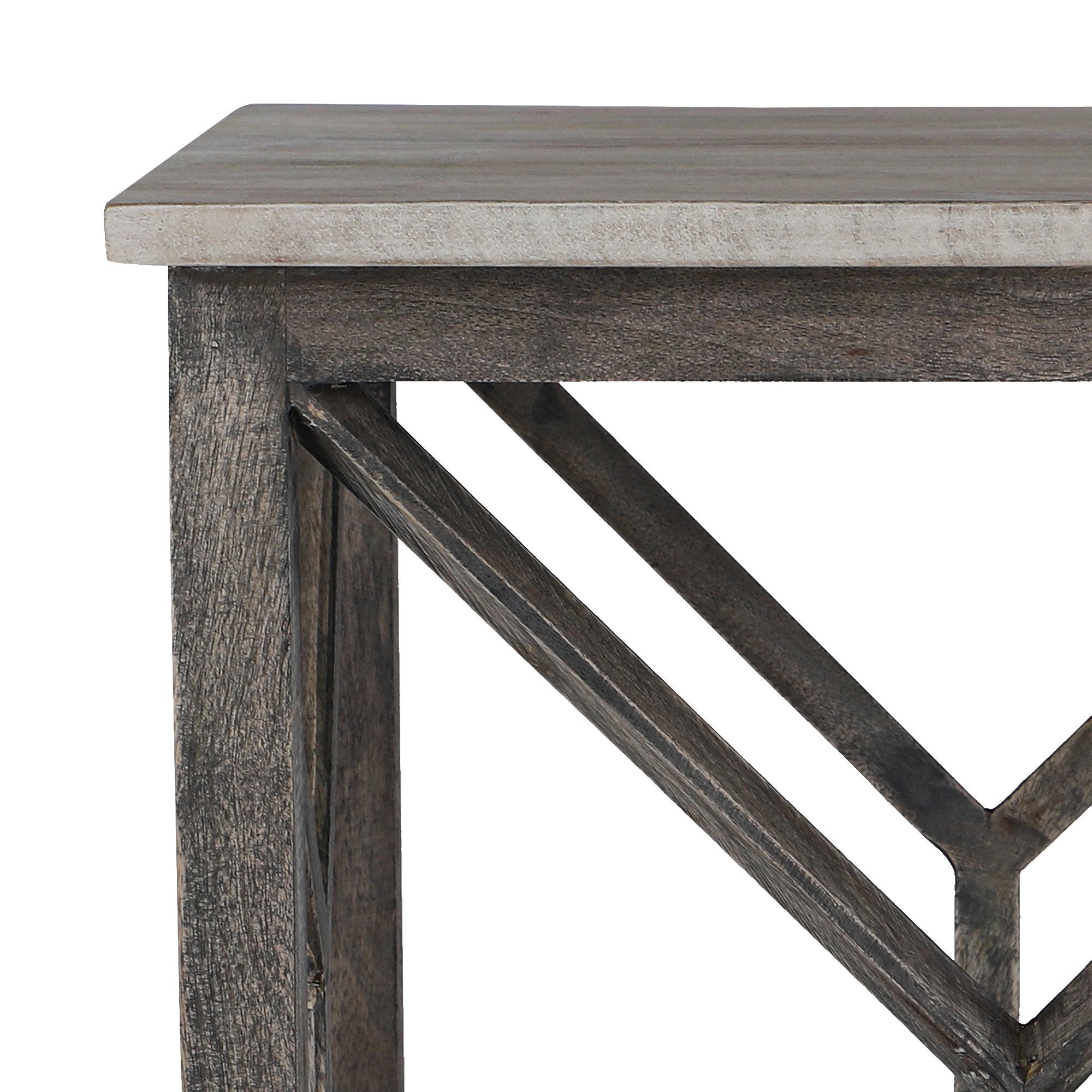 ECD Germany Möbel bout de canapé manguier gris Ø45x55 cm WOMO