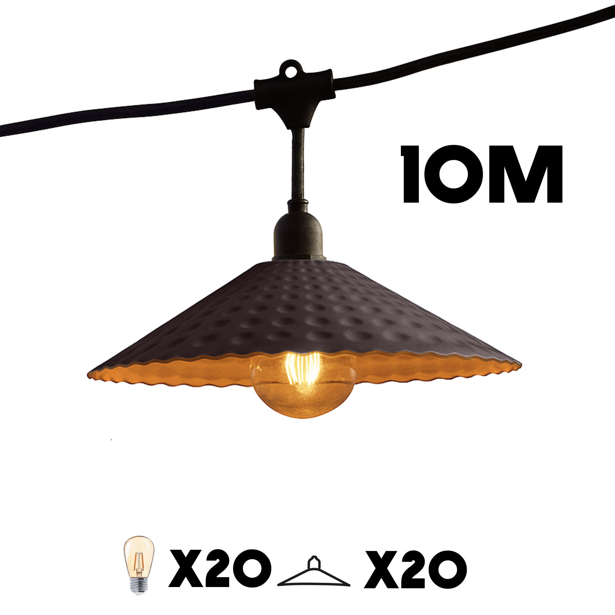 Red Deco Vinty Light guirlande 10m 20 LED métal