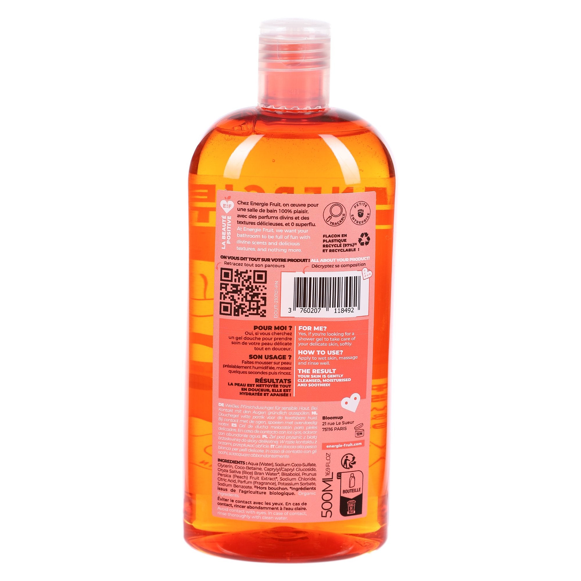 Stokomani Gel douche pêche blanche et eau de riz