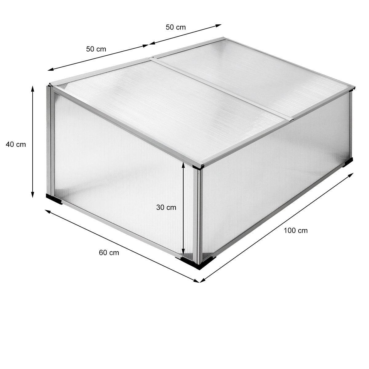 ECD Germany Garten Mini serre châssis 100x60x40 cm alu polycarbonate