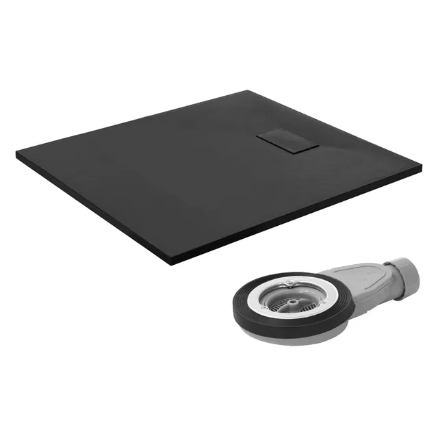 ECD Germany Sanitär receveur de douche 100x90 cm noir ardoise extra-plat