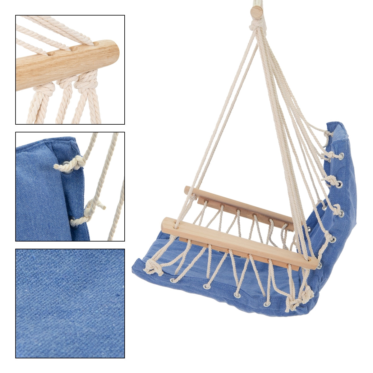 ECD Germany Sport & Freizeit fauteuil suspendu bleu 45x100x46 cm