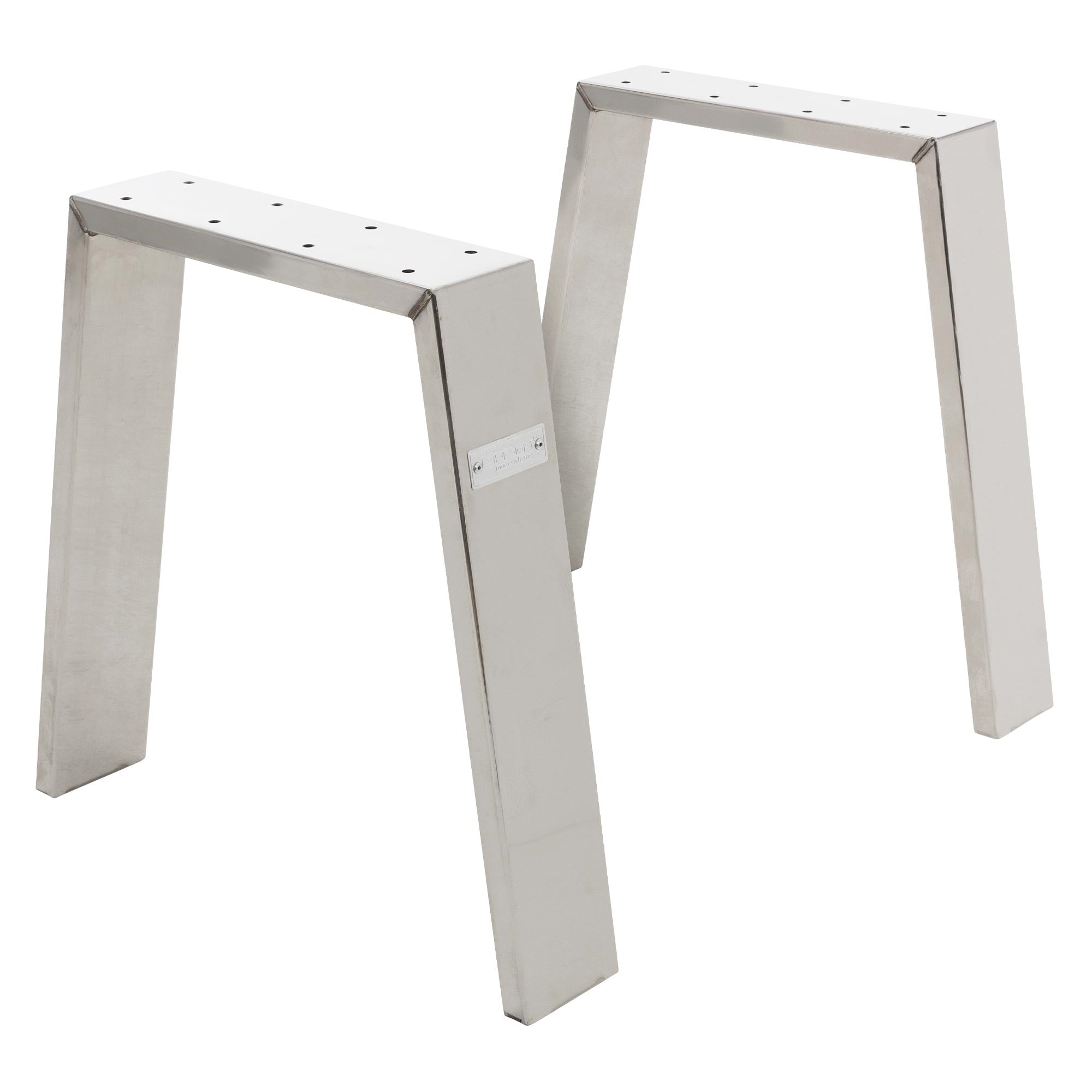 ECD Germany Möbel pieds de table trapèze acier noir 60x72 cm lot de 2