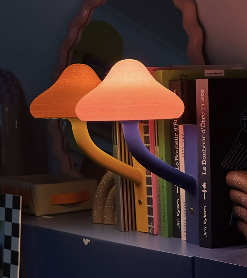 L'avant gardiste Myria lampe-livre champignon bleu royal