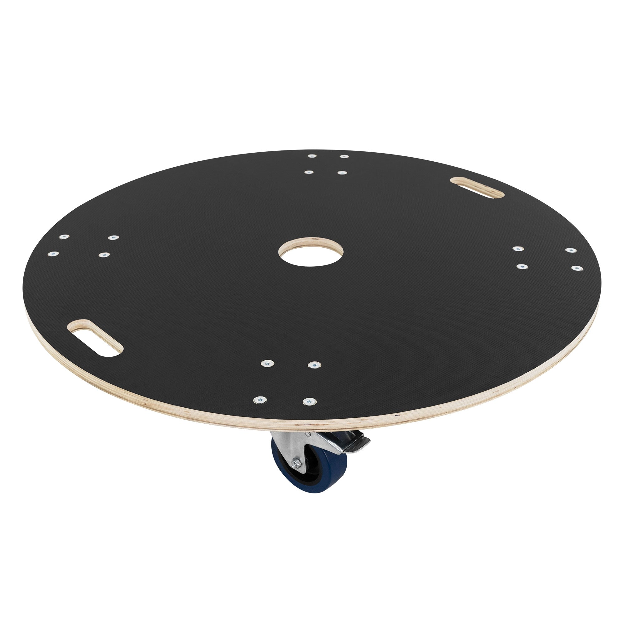 ECD Germany plateau roulant rond 87 cm bois 800 kg avec freins