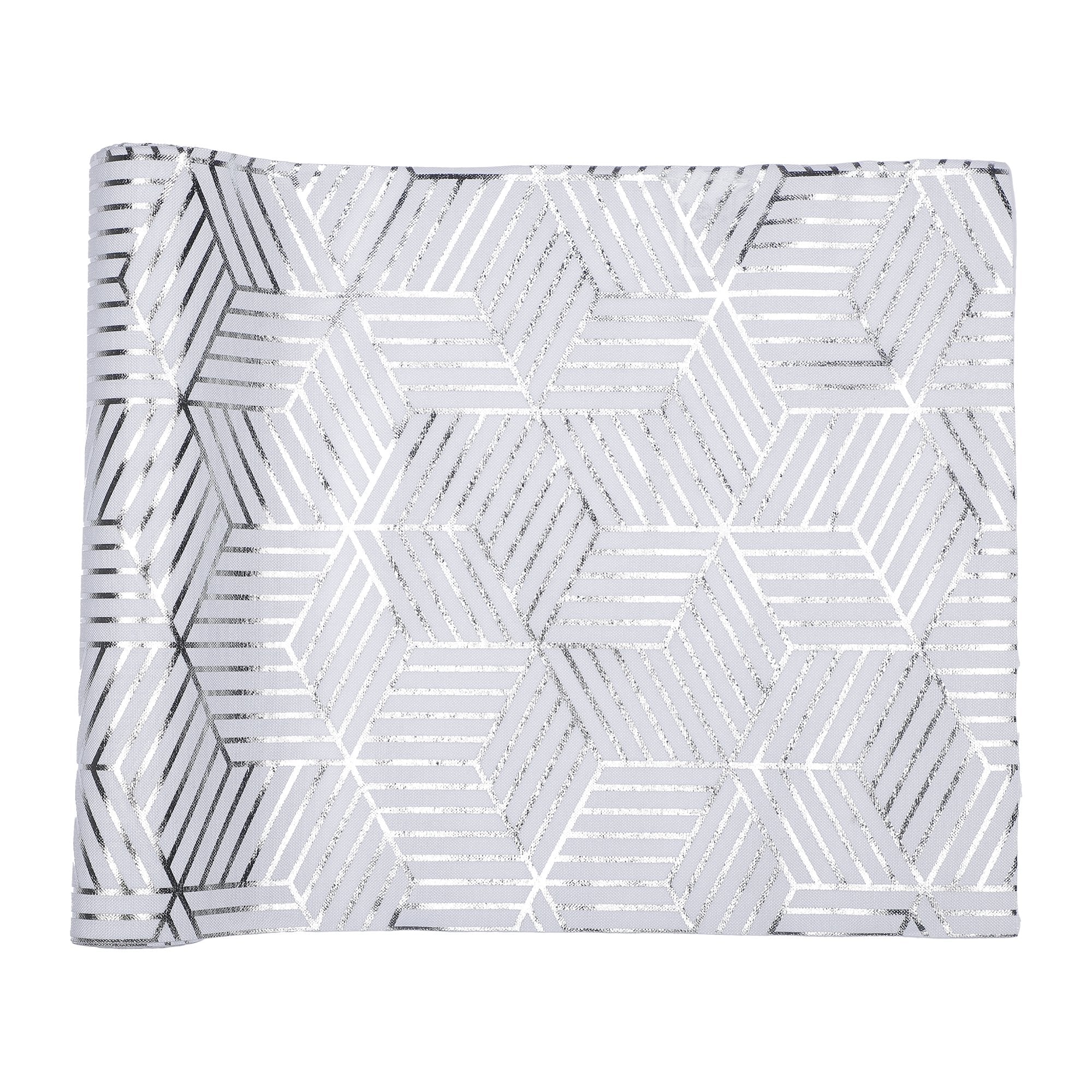 Stokomani Maison Chemin de table polyester argenté fête