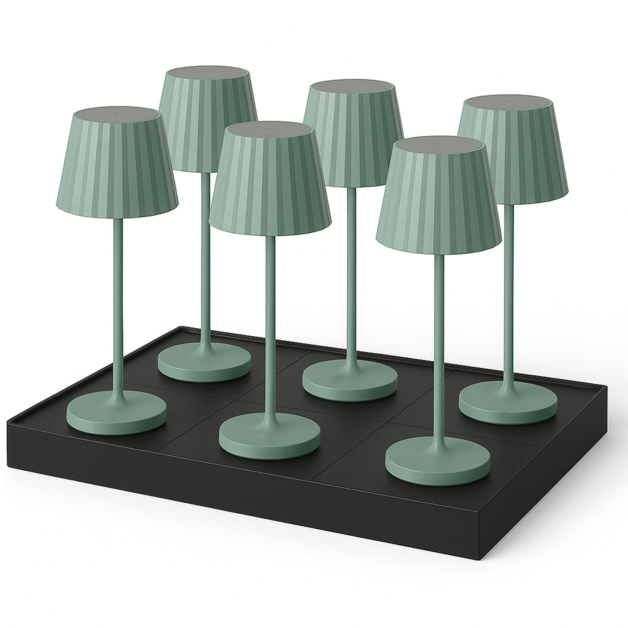 Red Deco Abby Olive x6 lampes table sans fil 29cm + plateau