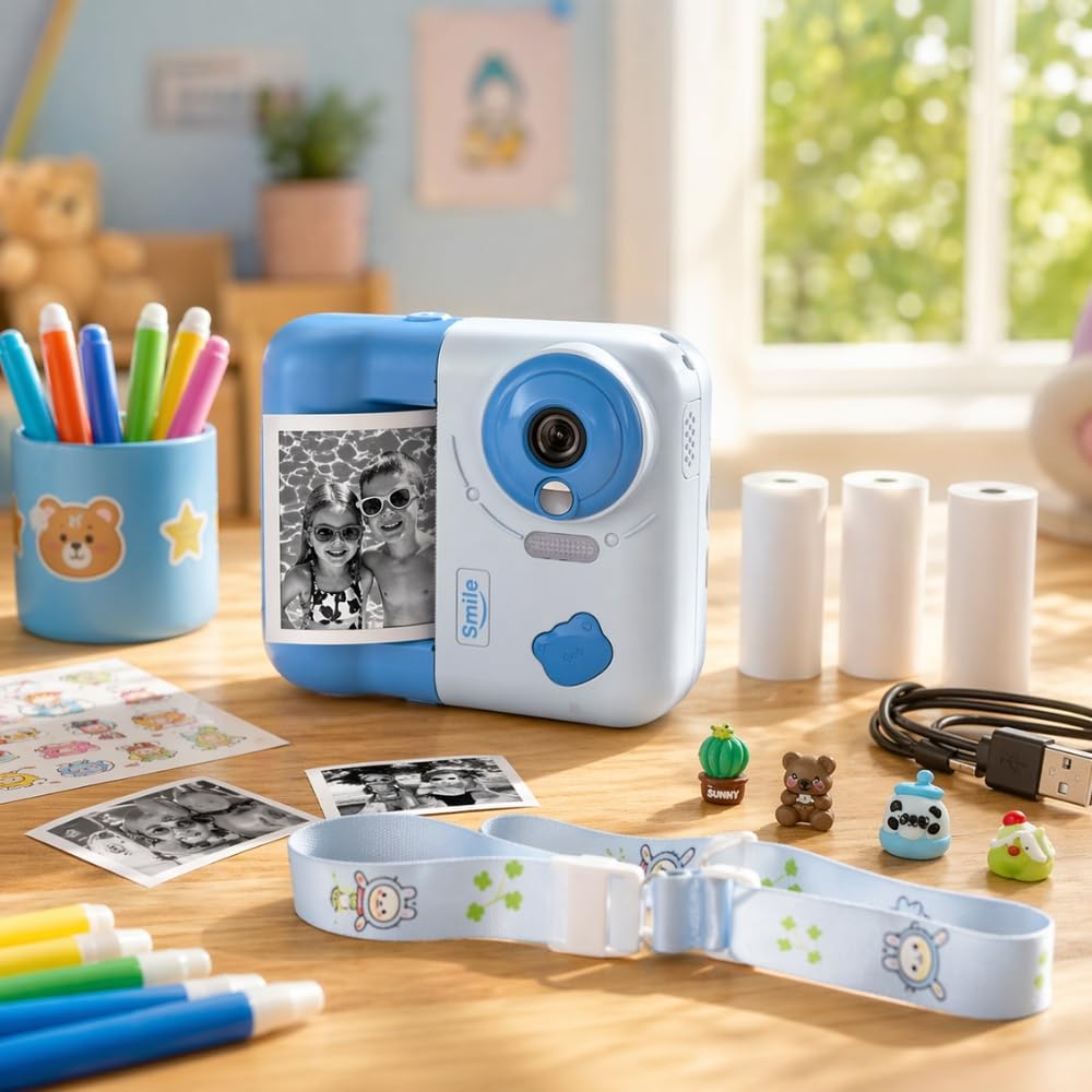 Shop-Story Appareil Photo Enfant Bleu 48MP Impression