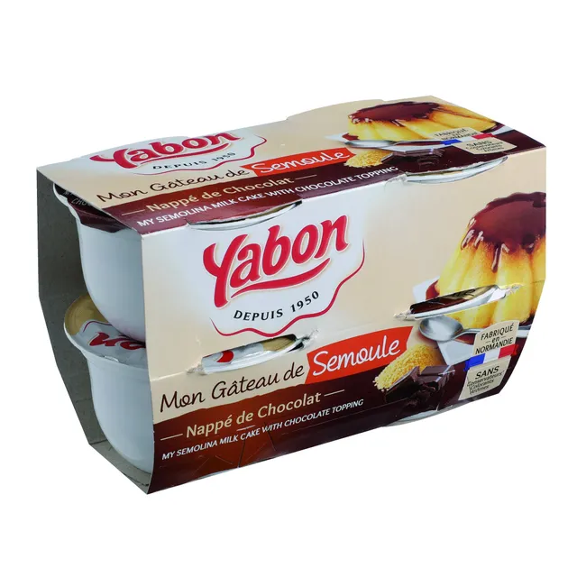 Yabon gâteau de semoule nappage chocolat dessert