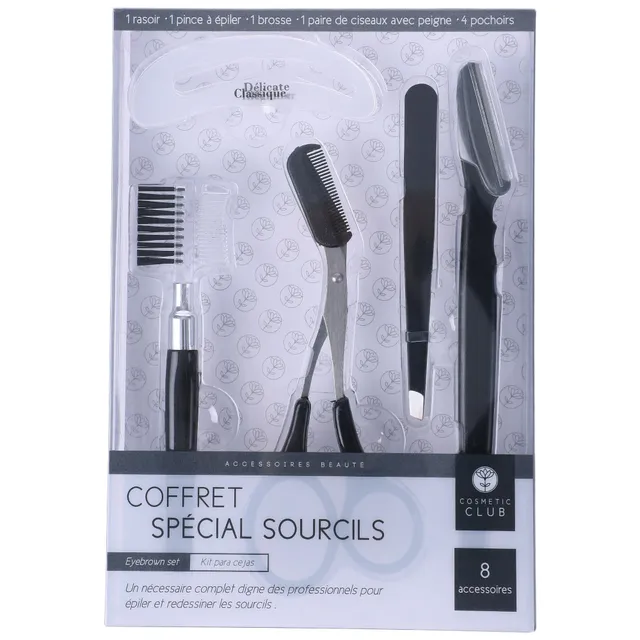 Stokomani coffret sourcils 8 pièces maquillage yeux
