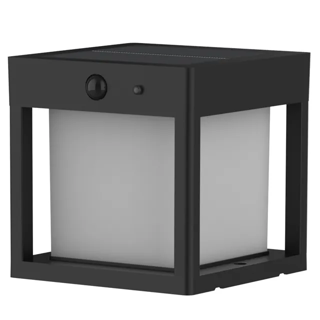 Red Deco Pilaro Black borne solaire pilier LED détecteur 15 cm