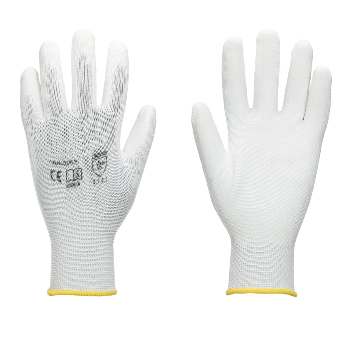 ECD Germany Gants travail nylon PU blanc taille 8-M lot 120